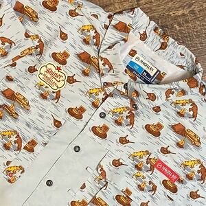 Magellan Outdoors Mens 3X Fishing Shirt Western Button Up Shirt Sleeve‎ Beer EUC